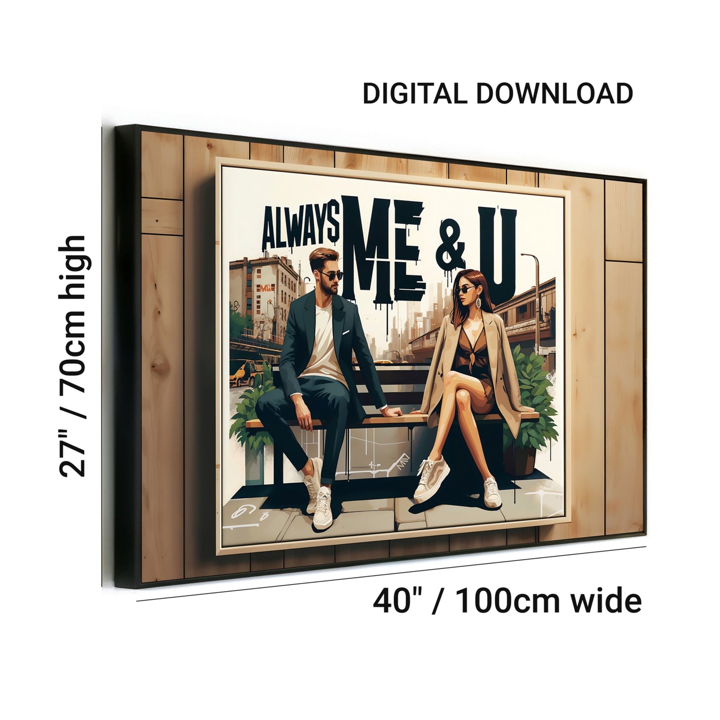 Modern Couple Wall Art | "Always Me & U" City Illustration Print | Urban Love and Style | Home Decor | Digital Download | 100 x 70 cm - Arts To GloryModern Couple Wall Art | "Always Me & U" City Illustration Print | Urban Love and Style | Home Decor | Digital Download | 100 x 70 cmTextual NarrativesArts To GloryModern Couple Wall Art | "Always Me & U" City Illustration Print | Urban Love and Style | Home Decor | Digital Download | 100 x 70 cm - Arts To GloryModern Couple Wall Art | "Always Me &