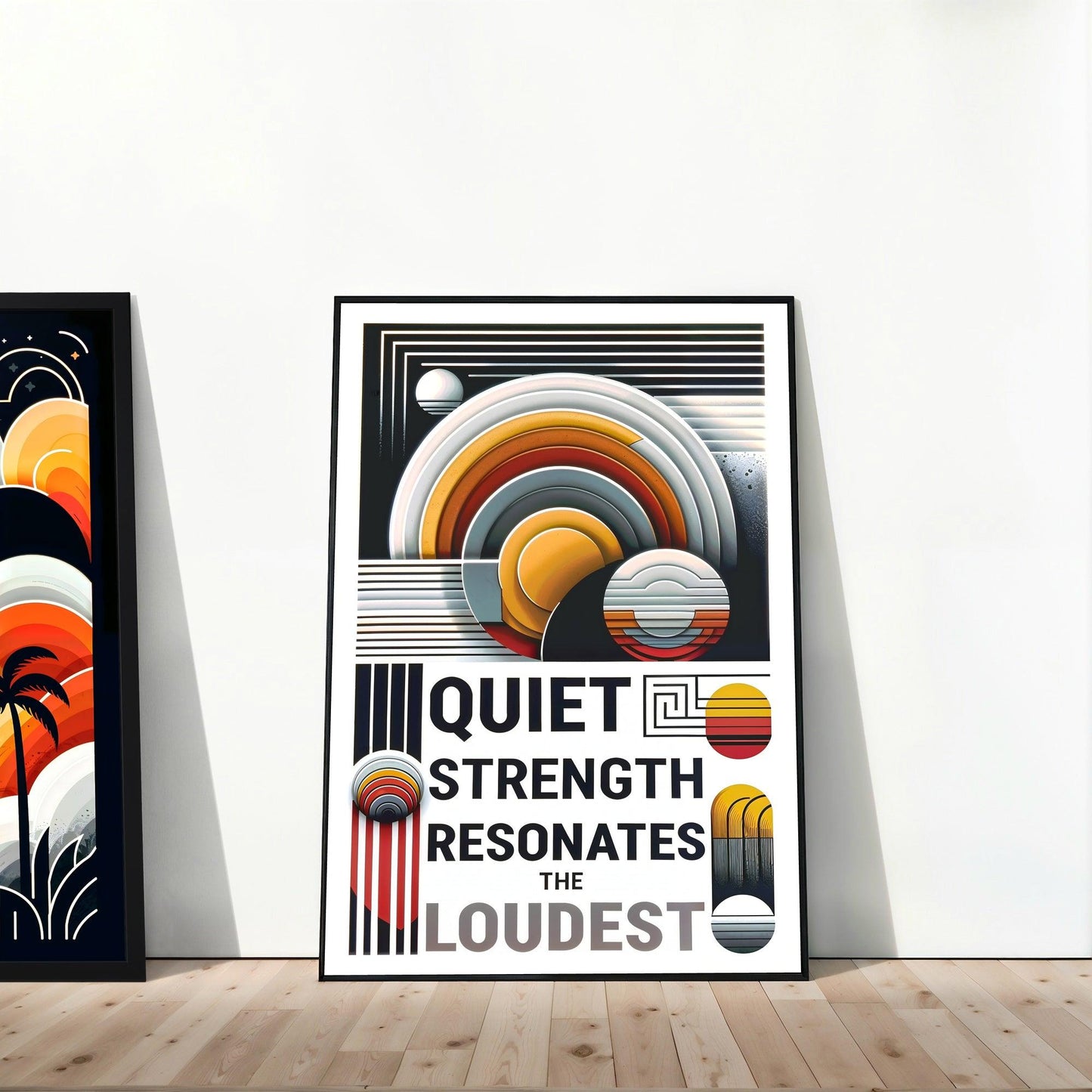 Motivational Wall Art Set | Dream Grandly & Quiet Strength Quotes | Warm Yellow and Orange Decor | 2 Digital Art Posters | Home Decor | Digital Download | 61 x 91 cm - Arts To GloryMotivational Wall Art Set | Dream Grandly & Quiet Strength Quotes | Warm Yellow and Orange Decor | 2 Digital Art Posters | Home Decor | Digital Download | 61 x 91 cmTextual NarrativesArts To GloryContemporary art print with the phrase Quiet Strength Resonates the Loudest, featuring a bold geometric design and rainbow