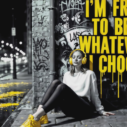 Zoom-in video of the graffiti-style art piece, highlighting the bold text and urban details, perfect for showcasing modern urban décor.