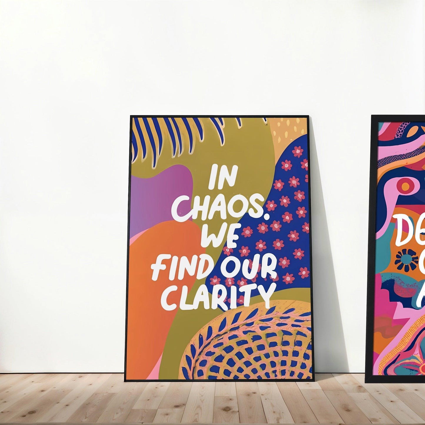 Abstract Motivational Art | Set of 10 Vibrant Inspirational Posters | Uplift Your Space | Wall Decor | 24 x 36 inches (3:2 Ratio) | Modern Home Office Art - Arts To GloryAbstract Motivational Art | Set of 10 Vibrant Inspirational Posters | Uplift Your Space | Wall Decor | 24 x 36 inches (3:2 Ratio) | Modern Home Office ArtTextual NarrativesArts To GloryInspirational quote wall art with In chaos we find our clarity set against an abstract, colourful backdrop, creating a striking visual for home d