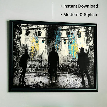 Band Silhouette - Arts To GloryBand SilhouetteDigital Wall ArtArts To GloryUrban wall art featuring Dynamic Band Stage Silhouette in a sleek black frame with text overlay reading “Instant Download” and “Modern & Stylish” by Arts To Glory.
