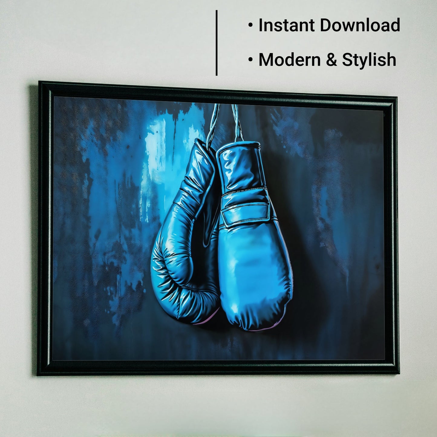 Blue Boxing Gloves - Arts To GloryBlue Boxing GlovesDigital Wall ArtArts To GloryModern digital wall art featuring blue boxing gloves, symbolising resilience and strength on a dark textured backdrop.