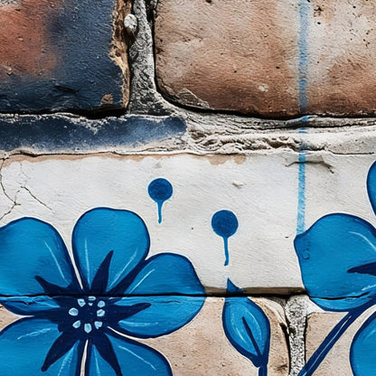 Blue Floral Brick Texture - Arts To GloryBlue Floral Brick TextureDigital Wall ArtArts To GloryBlue floral graffiti on textured bricks, fusing nature with urban grit, ideal for industrial lofts and edgy home décor.