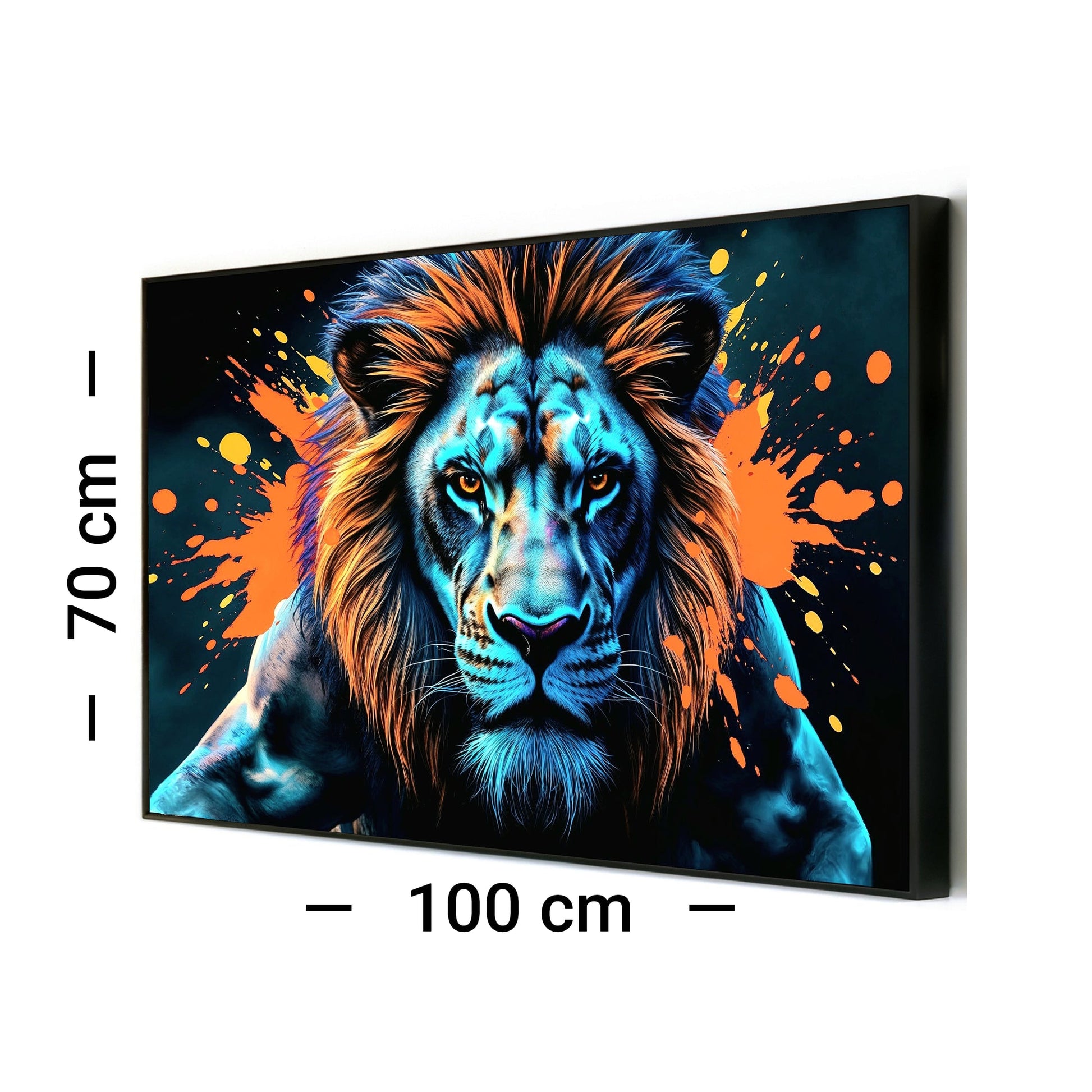 Blue & Orange Lion - Arts To GloryBlue & Orange LionDigital Wall ArtArts To GloryDigital download artwork featuring a striking blue lion with energetic orange splashes, designed for statement - making interiors.