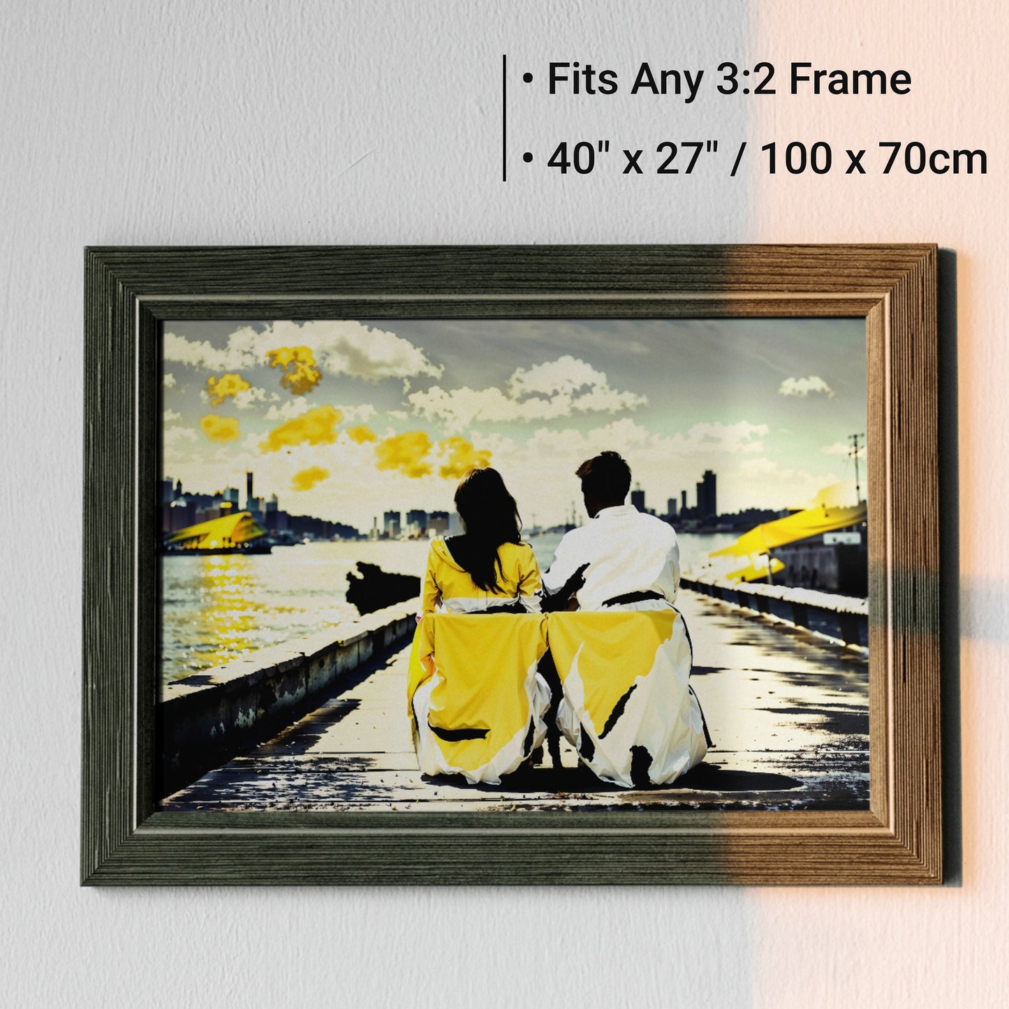 Couple Sitting on Harbour Wall Art | Relaxing by a Dock | Yellow and Black Decor | Home Decor | Digital Download | 100 x 70 cm - Arts To GloryCouple Sitting on Harbour Wall Art | Relaxing by a Dock | Yellow and Black Decor | Home Decor | Digital Download | 100 x 70 cmColourful ExpressionsArts To GloryCouple Sitting on Harbour Wall Art - Fits Any 3:2 Frame, 40 x 27 inches, 100 x 70 cm - Yellow and Black Decor