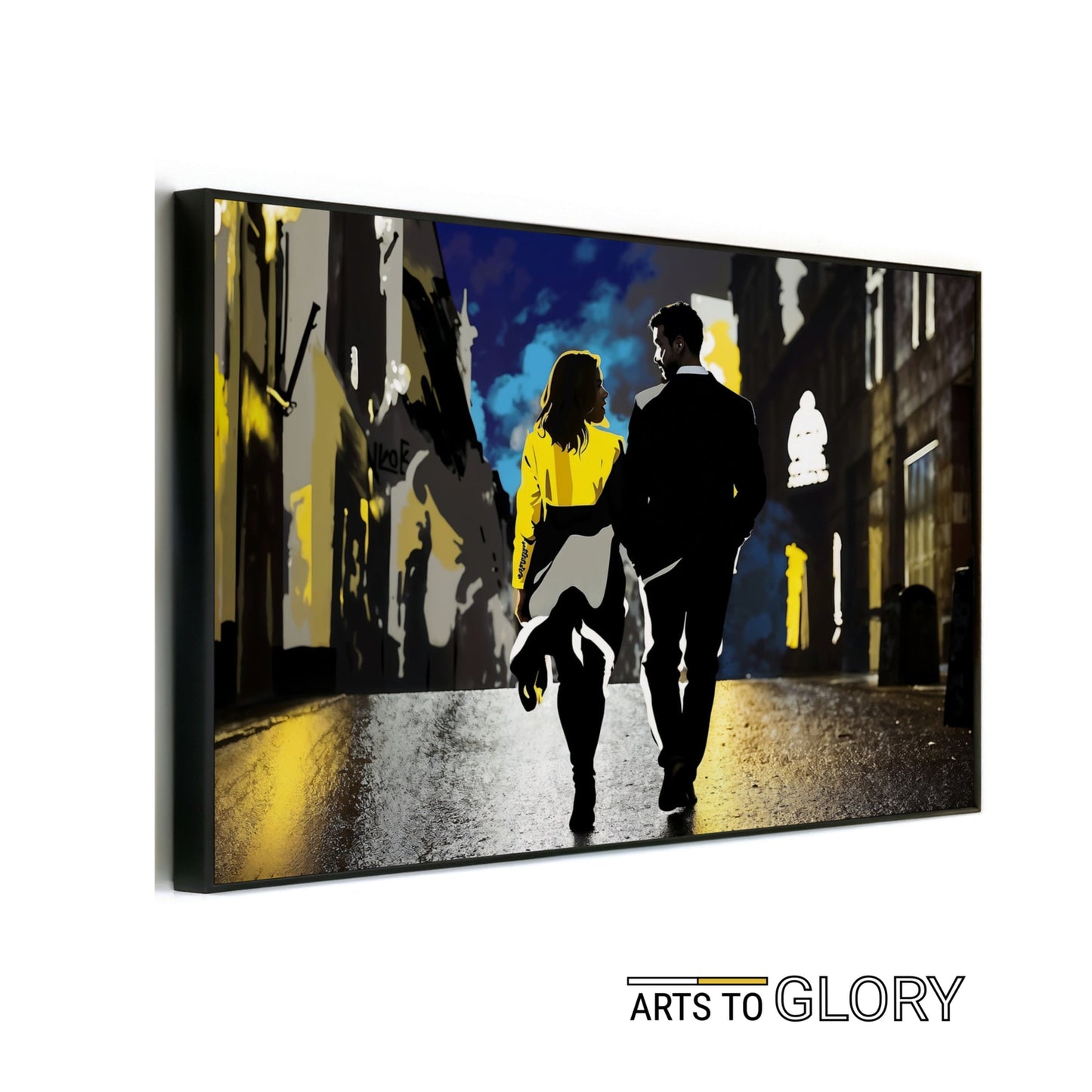 Couple Walking Through Town | Nightlife Wall Art | Bold Contrast of Shadows with Yellow & Blue Highlights | Digital Download | 100 x 70 cm - Arts To GloryCouple Walking Through Town | Nightlife Wall Art | Bold Contrast of Shadows with Yellow & Blue Highlights | Digital Download | 100 x 70 cmBlueArts To GloryCouple Walking Through Town | Nightlife Wall Art | Bold Contrast of Shadows with Yellow & Blue Highlights | Digital Download | 100 x 70 cm - Arts To GloryCouple Walking Through Town | Nightli