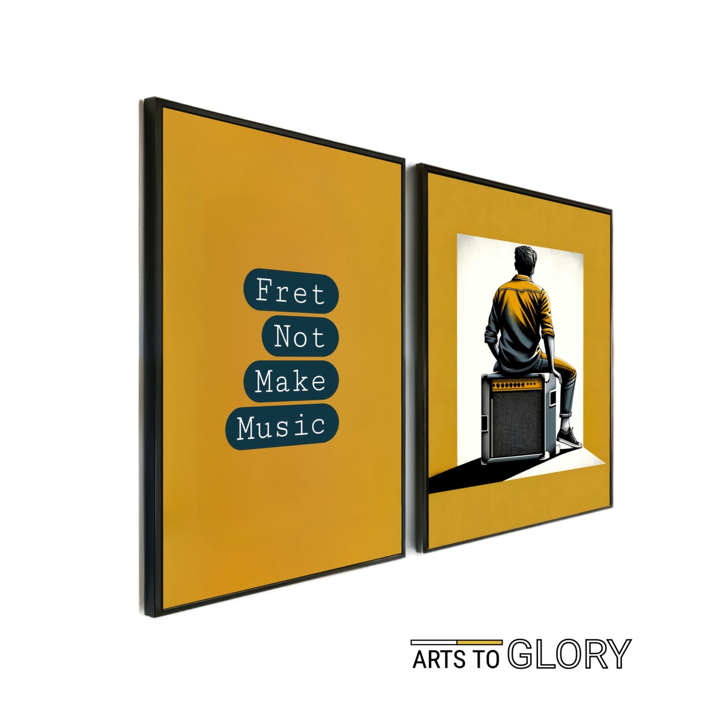 Music Enthusiast Wall Art Set | "Fret Not Make Music" Guitar Amp Illustration | Bold Yellow & Black | 2 Digital Art Posters | Home Decor - Arts To GloryMusic Enthusiast Wall Art Set | "Fret Not Make Music" Guitar Amp Illustration | Bold Yellow & Black | 2 Digital Art Posters | Home DecorTextual NarrativesArts To GloryMusic Enthusiast Wall Art Set | "Fret Not Make Music" Guitar Amp Illustration | Bold Yellow & Black | 2 Digital Art Posters | Home Decor - Arts To GloryMusic Enthusiast Wall Art Set