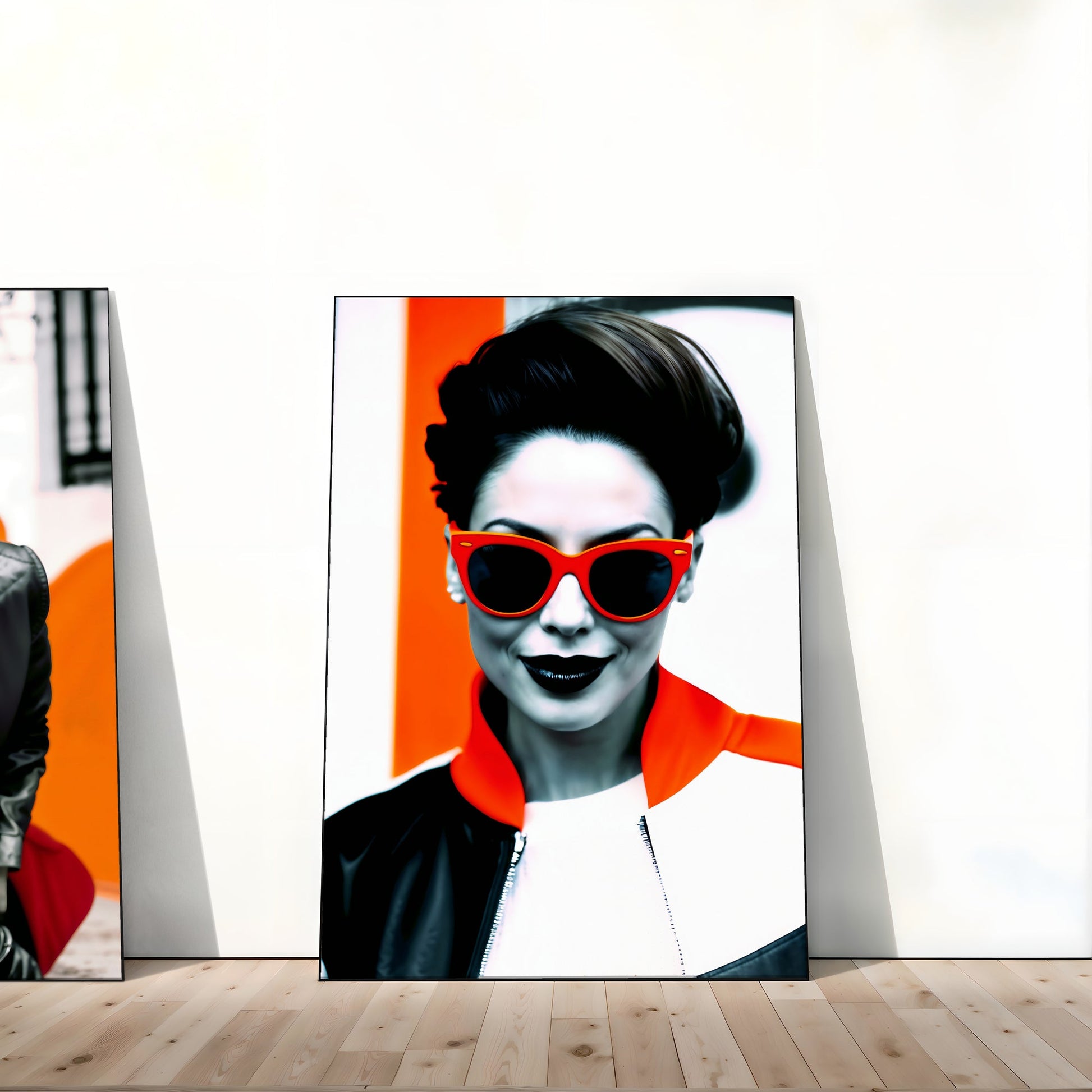 Orange Sunglasses - 2 Set of Digital Wall Art 61x91cm Featuring Bold Street Fashion - Arts To GloryOrange Sunglasses - 2 Set of Digital Wall Art 61x91cm Featuring Bold Street FashionDigital Wall ArtArts To GloryClose - up of the set of 2 digital wall art featuring bold orange sunglasses, capturing the striking contrast and modern fashion elements.