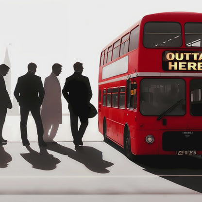 Red bus. Outta Here.