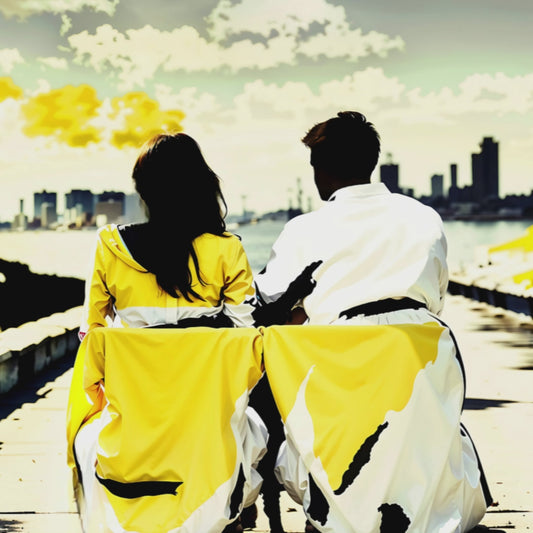 couple sitting at the docks.