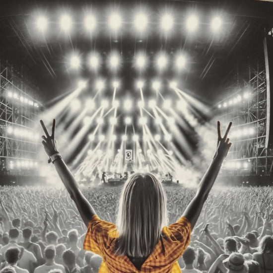Peace sign, music festival.