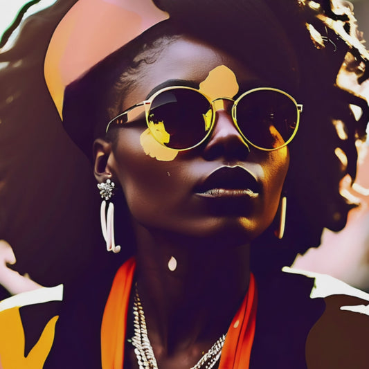 Video of a woman at a summer festival. Wearing stylish sunglasses.