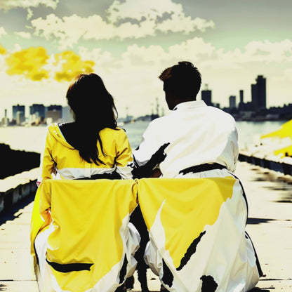 couple sitting at the docks.
