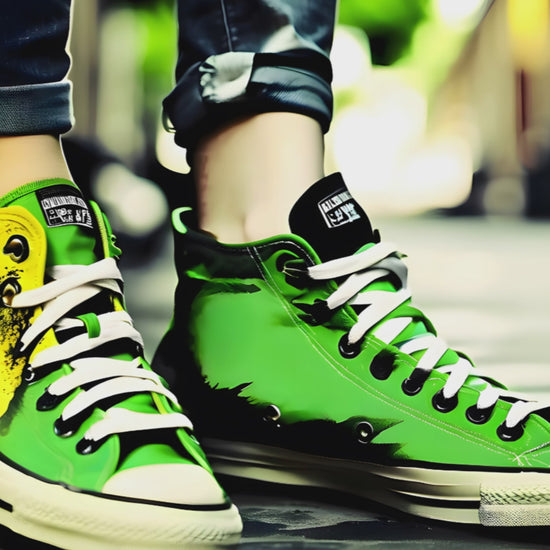 green and yellow converse