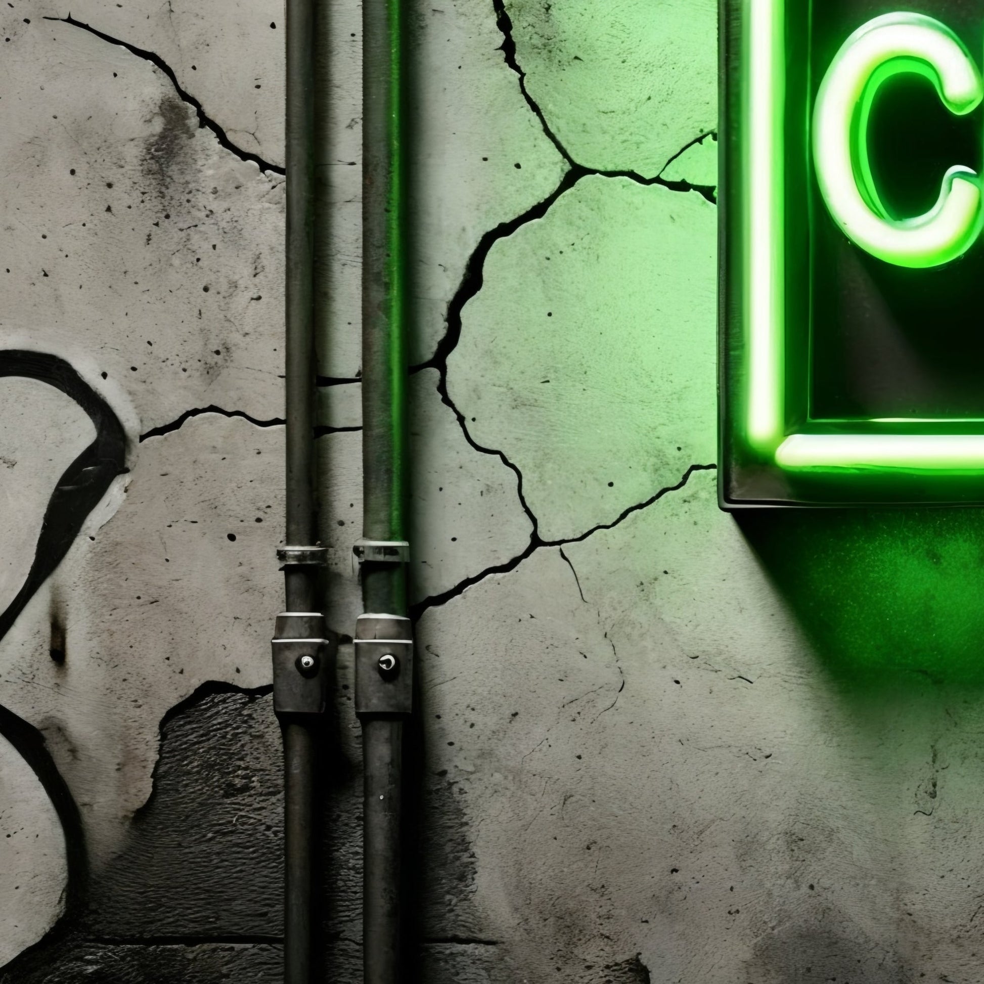 Still Chillin' - Neon Green - Arts To GloryStill Chillin' - Neon GreenDigital Wall ArtArts To GloryClose - up of neon green Still Chillin text with gritty urban background, 100x70cm.