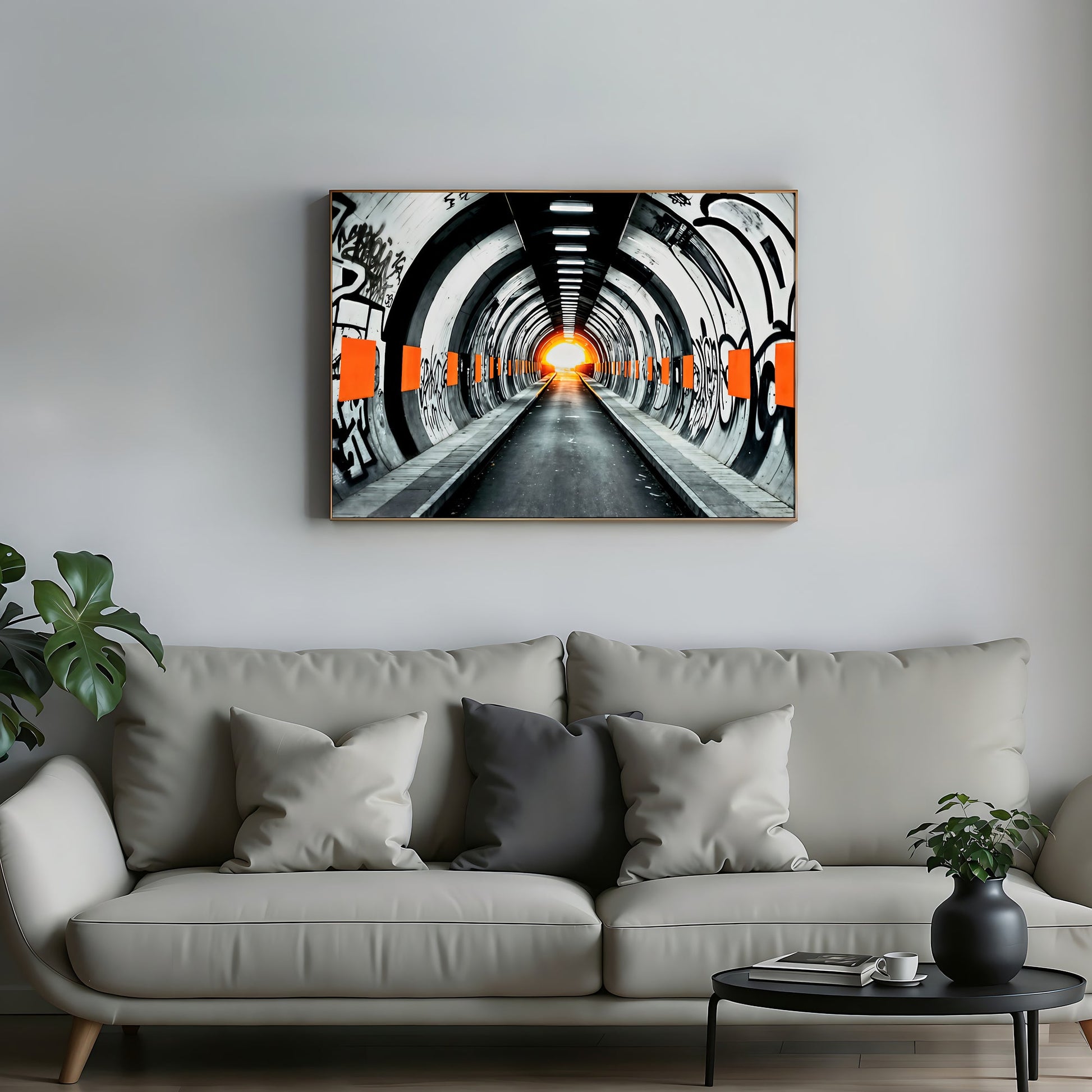 Subway Graffiti - Bold Digital Wall Art 100x70cm with Orange Accents - Arts To GlorySubway Graffiti - Bold Digital Wall Art 100x70cm with Orange AccentsDigital Wall ArtArts To GloryUrban digital artwork with vivid orange accents in a subway scene, symbolising progress, 100x70cm.