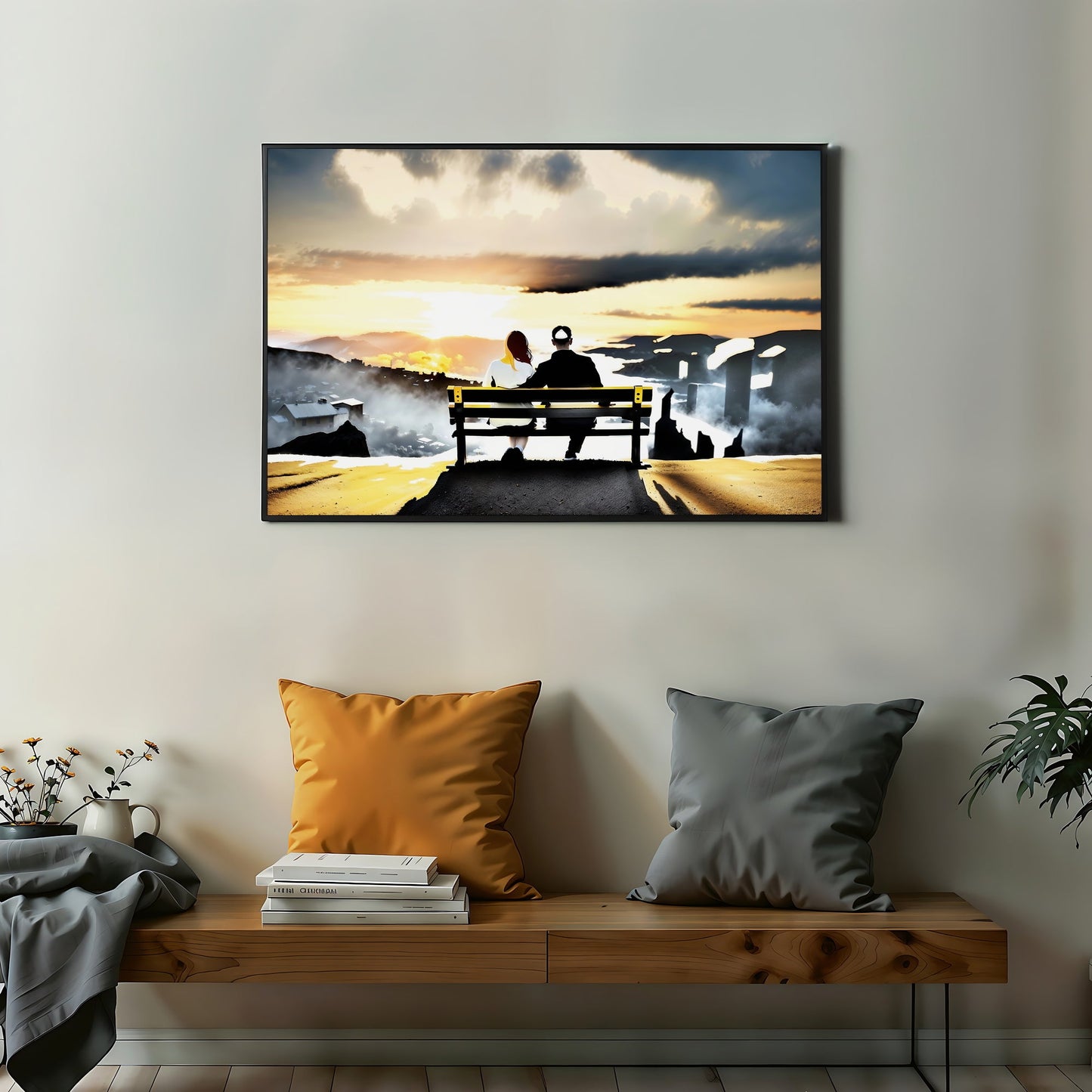 Sunset Over Surreal Cityscape | Couple on Hilltop Bench Watching Yellow Dusk | Dramatic Landscape Wall Art | Home Decor | Digital Download | 100 x 70 cm - Arts To GlorySunset Over Surreal Cityscape | Couple on Hilltop Bench Watching Yellow Dusk | Dramatic Landscape Wall Art | Home Decor | Digital Download | 100 x 70 cmInstant DownloadArts To GlorySunset Over Surreal Cityscape | Couple on Hilltop Bench Watching Yellow Dusk | Dramatic Landscape Wall Art | Home Decor | Digital Download | 100 x 70 c