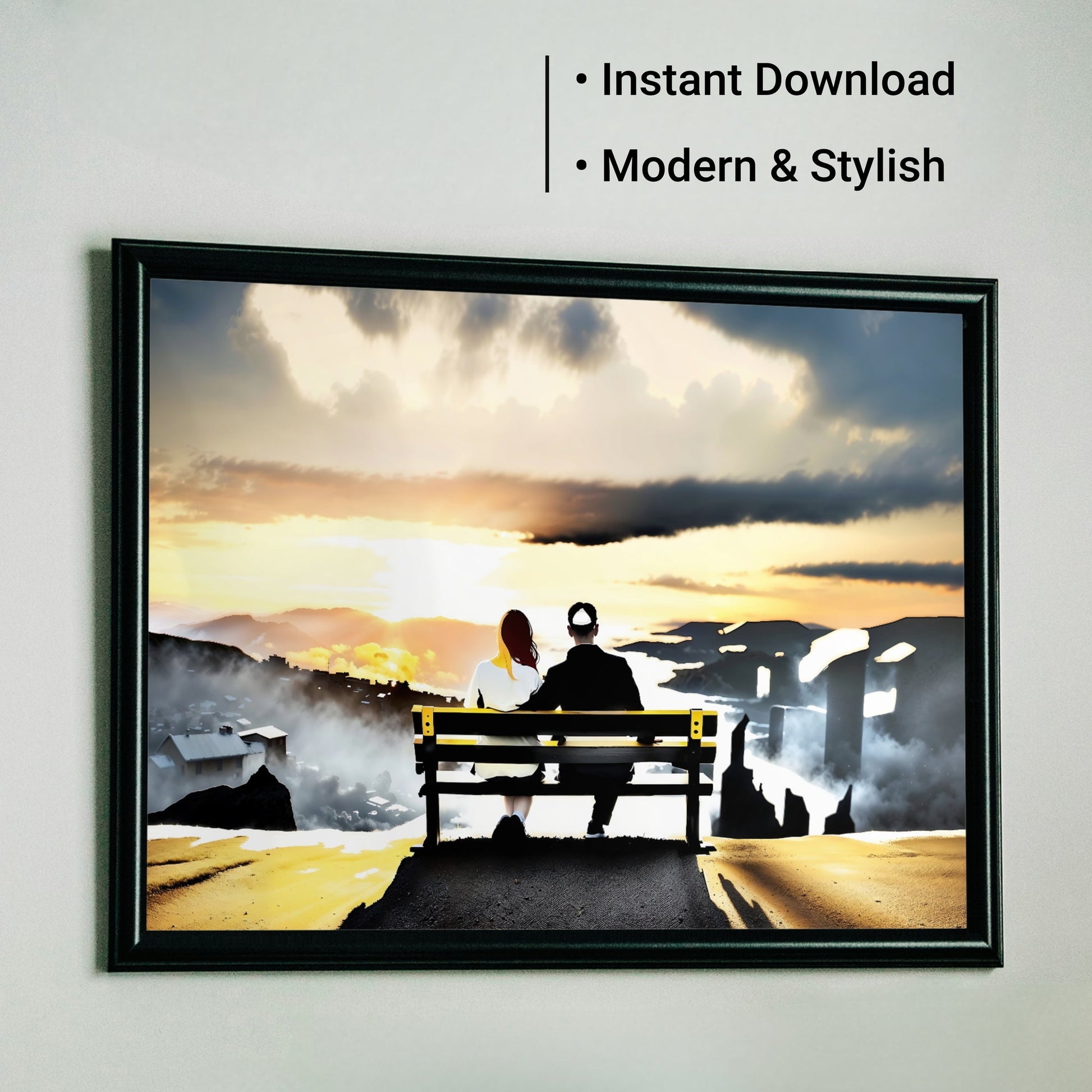 Sunset Over Surreal Cityscape | Couple on Hilltop Bench Watching Yellow Dusk | Dramatic Landscape Wall Art | Home Decor | Digital Download | 100 x 70 cm - Arts To GlorySunset Over Surreal Cityscape | Couple on Hilltop Bench Watching Yellow Dusk | Dramatic Landscape Wall Art | Home Decor | Digital Download | 100 x 70 cmInstant DownloadArts To GlorySunset Over Surreal Cityscape | Couple on Hilltop Bench Watching Yellow Dusk | Dramatic Landscape Wall Art | Home Decor | Digital Download | 100 x 70 c