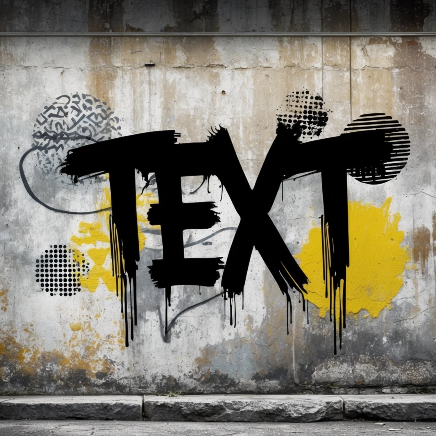 text on a yellow stone wall