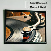 アート・デザイン・音楽 Javier Vallhonrat AUTOGRAPHS Turntable with Orange Label Record - Digital Wall Art for