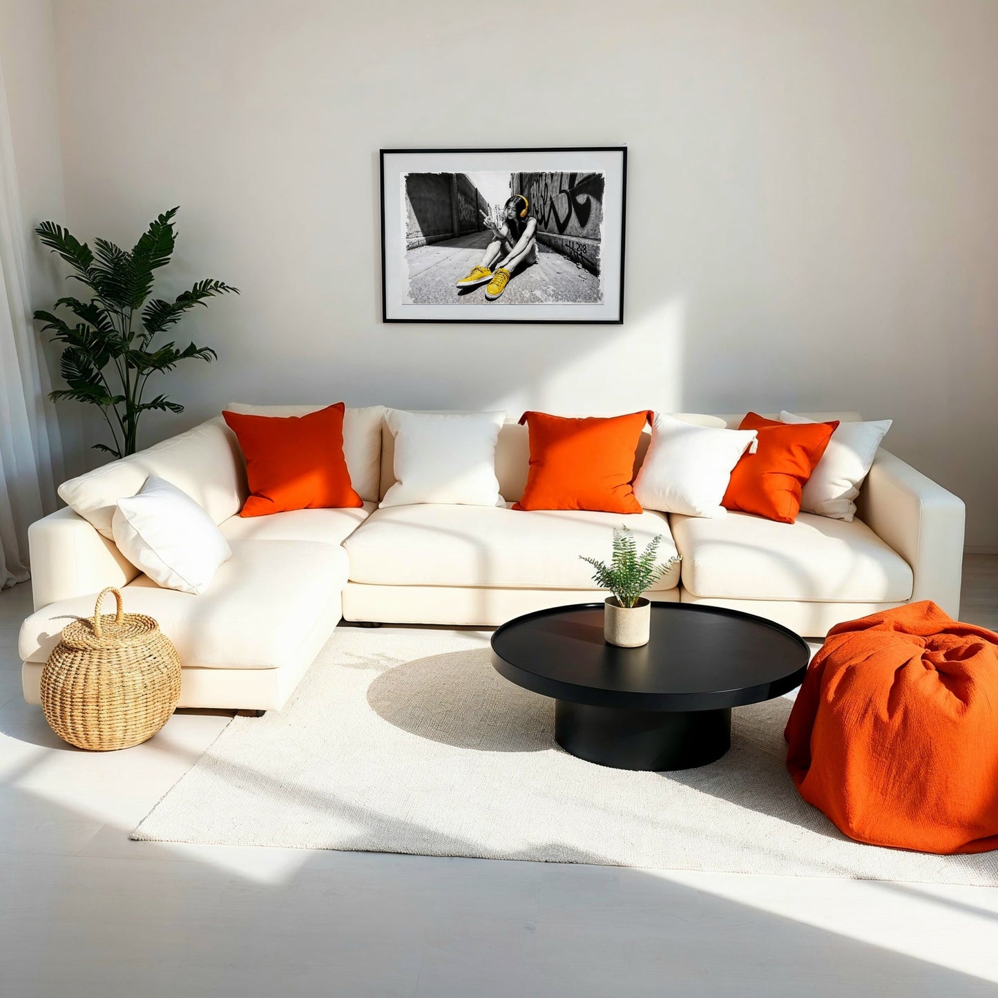 Urban Peace - Arts To GloryUrban PeaceDigital Wall ArtArts To GloryBold graffiti street art displayed in a bright, modern lounge setting accented with yellow décor.